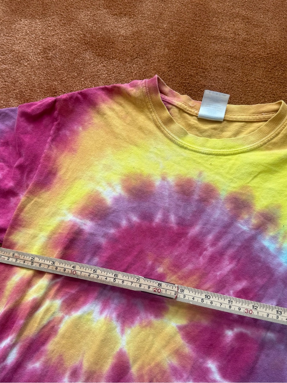 Tie-Dye Short Sleeve Tee in Pink, Yellow & Blue - Picture 4 of 7